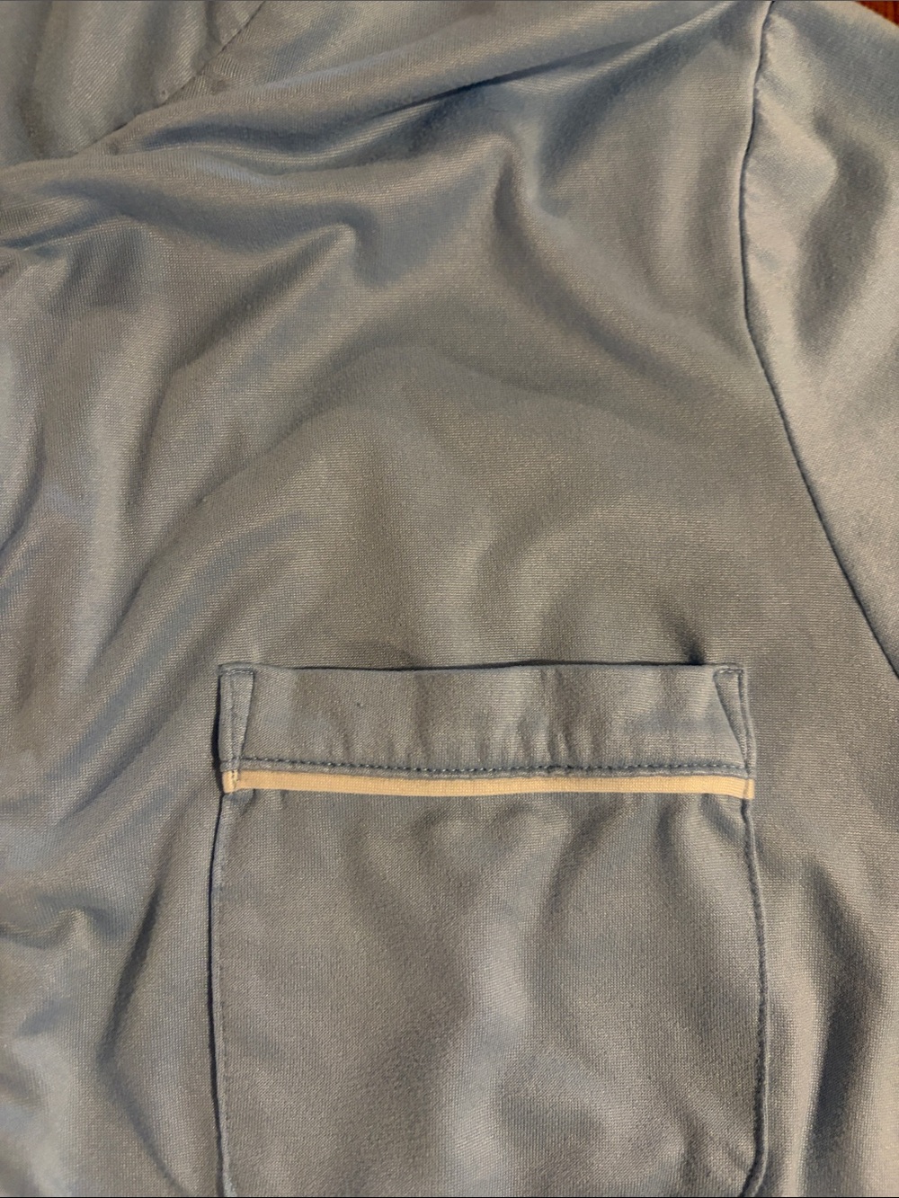 Gap Light Blue Short Sleeve PJ Set with White Piping, Large - Picture 9 of 16